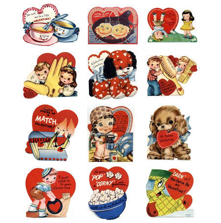 Cute 1950s Vintage Mid-Century Retro Valentine's Day Cards for Women -  swirly-world-design