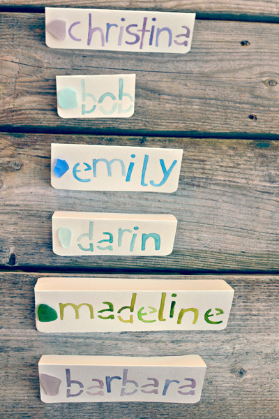 sea glass name cards