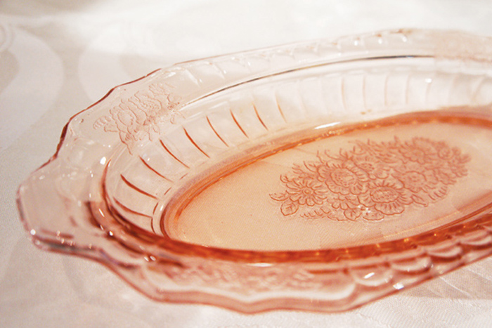 Vintage Wedding Find: Pink Depression Glass.