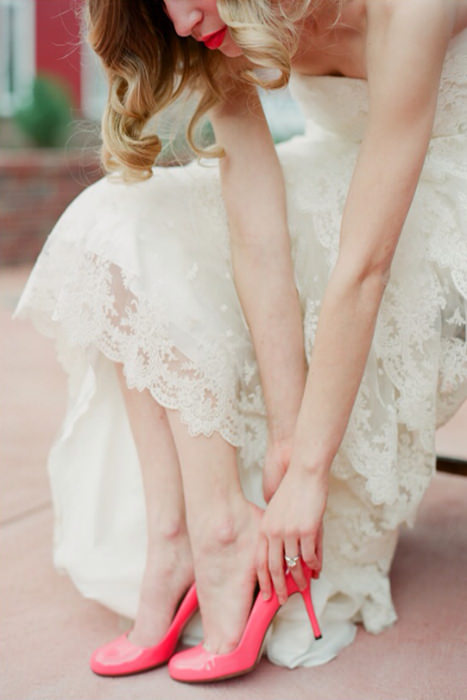 bright coloured wedding shoes