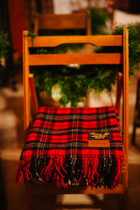 blanket covered ceremony chair