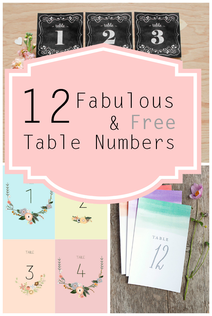 12 Free Printable Table Numbers