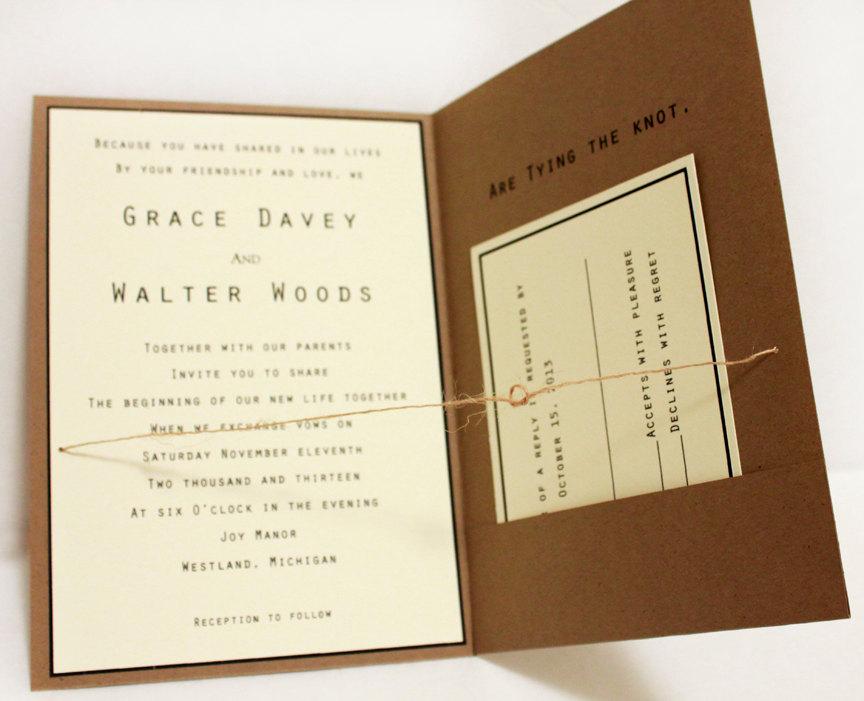 The Perfect Rustic Invitations For Your Country Wedding   Rustic Twine Invite 