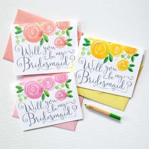 8 Bridesmaid Cards Featuring Stunning Floral Illustrations