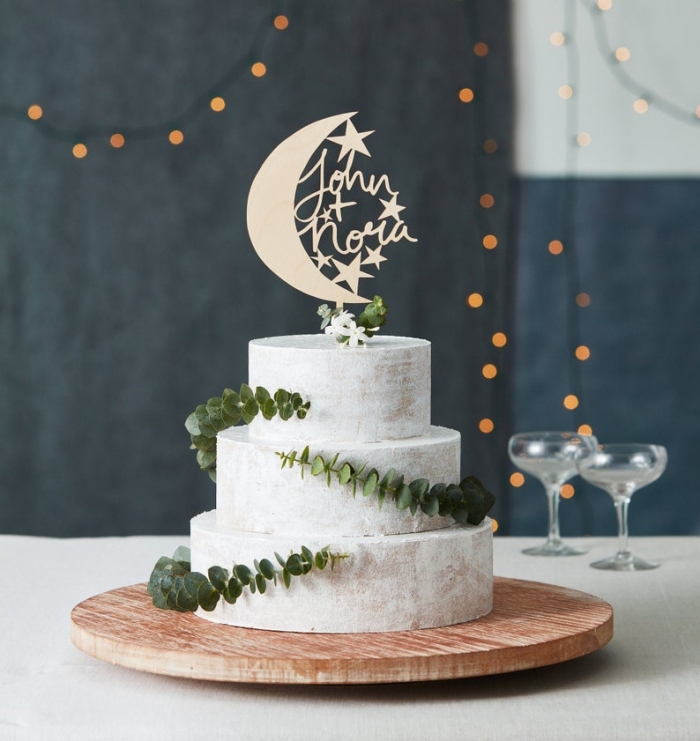Moon and Stars Celestial Cake Topper -  UK  Gold wedding cake,  Halloween cake topper, Gold cake topper wedding